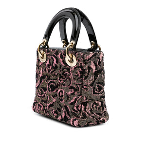 Dior Mini Tweed Rose Embroidered Lady Dior