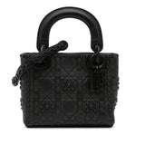 Dior Mini Ultra Matte Calfskin Cannage Studded Flower Lady Dior