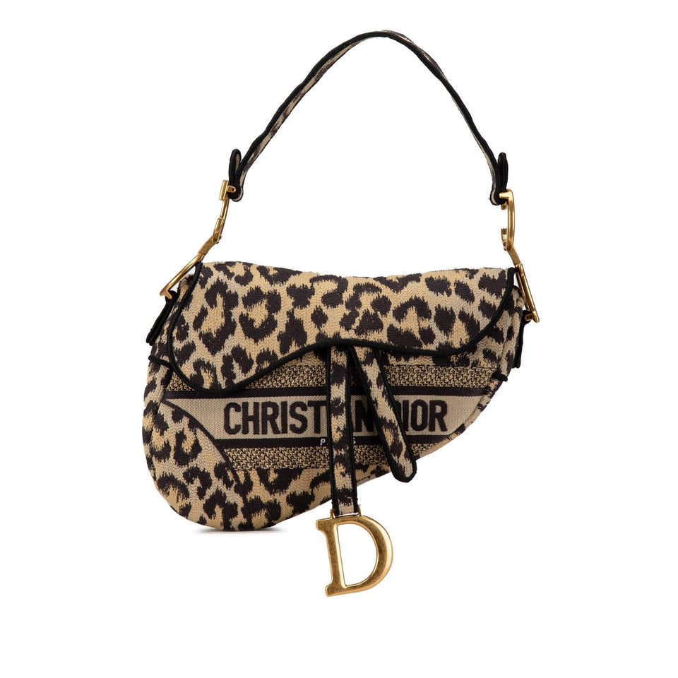 Dior Mizza Embroidered Canvas Saddle Bag (SHG-A8D2SN)