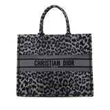 Dior Mizza Large Embroidered Canvas Leopard Book Tote