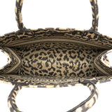 Dior Mizza Medium Embroidered Canvas Leopard Book Tote