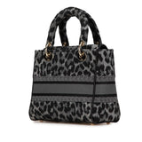 Dior Mizza Medium Embroidered Canvas Leopard Lady D Lite