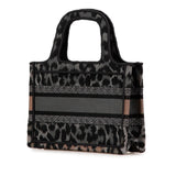 Dior Mizza Mini Embroidered Canvas Leopard Book Tote