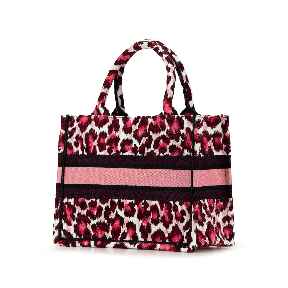 Dior Mizza Small Embroidered Canvas Leopard Book Tote