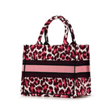 Dior Mizza Small Embroidered Canvas Leopard Book Tote