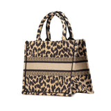 Dior Mizza Small Embroidered Canvas Leopard Book Tote