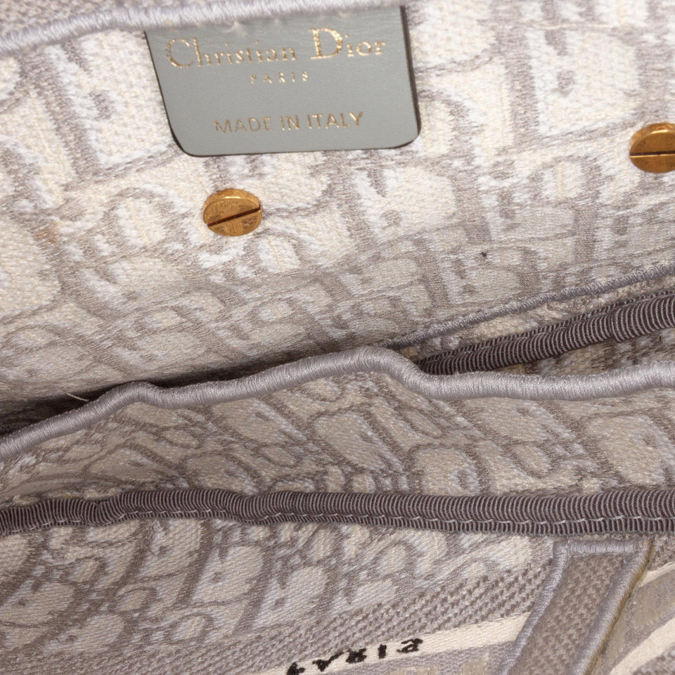Dior Oblique Canvas Embroidered Saddle Bag