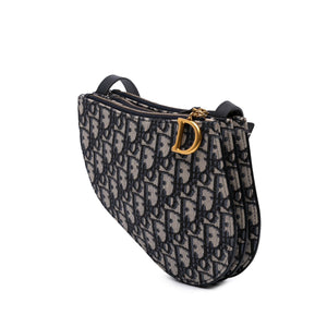 Dior Oblique Canvas Saddle Triple Zip Crossbody