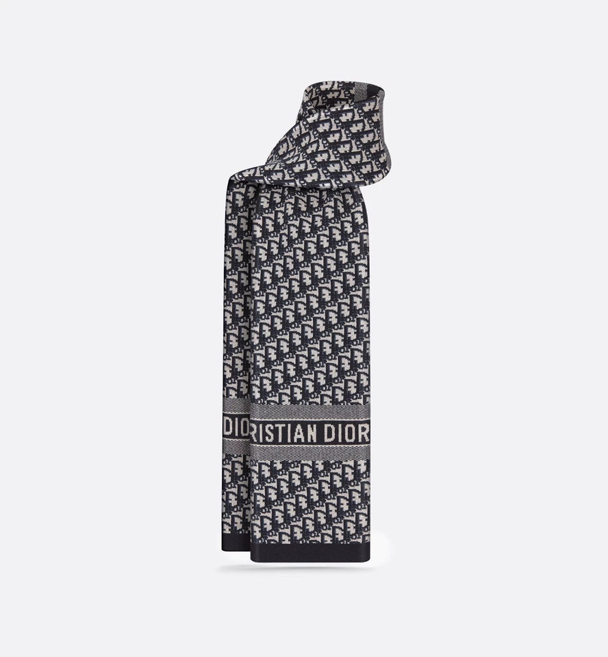 Dior OBLIQUE CASHMERE WOOL BLEND SCARF