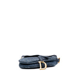 Dior Oblique Denim Embroidered Saddle Bag