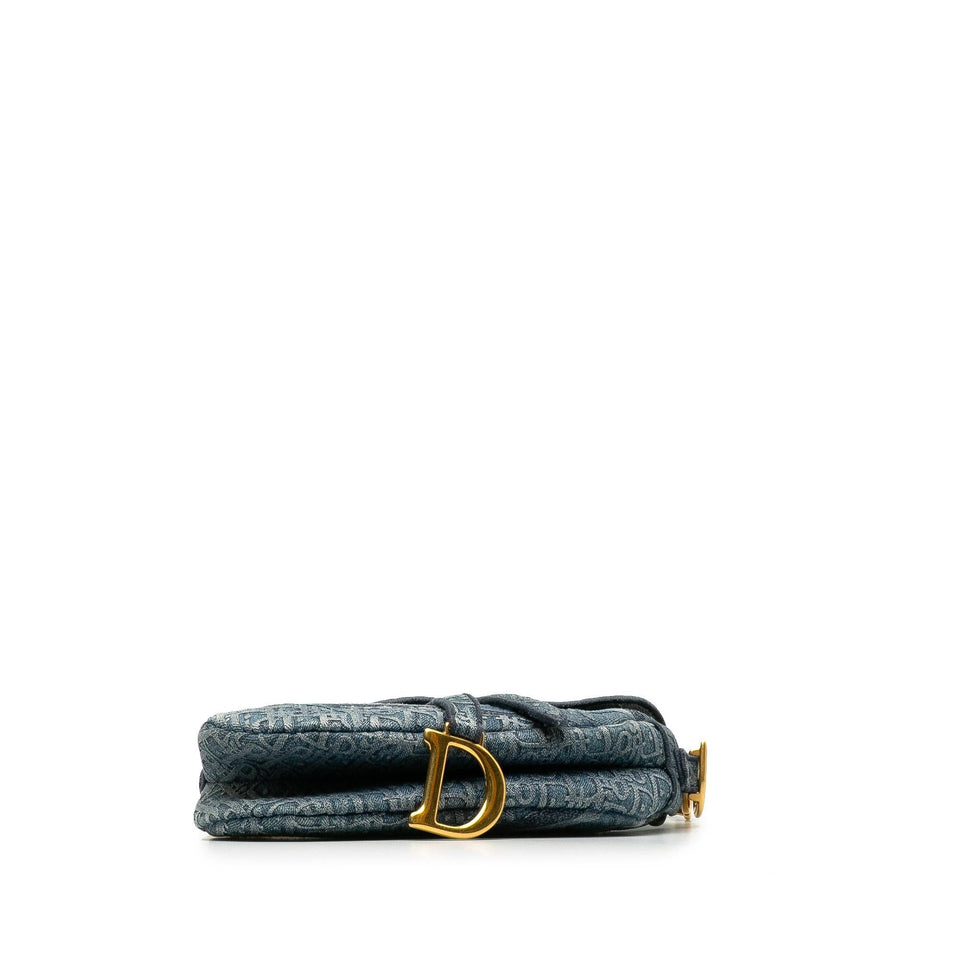 Dior Oblique Denim Saddle Bag (SHG-tFXGoz)