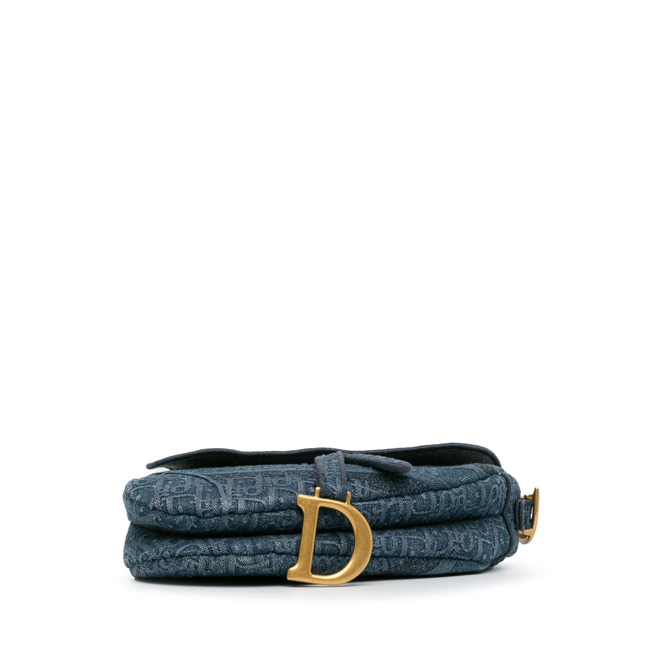 Dior Oblique Denim Saddle Bag (SHG-2rS5TK)
