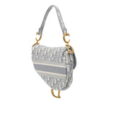 Dior Oblique Embroidered Canvas Saddle Bag
