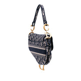 Dior Oblique Embroidered Canvas Saddle Bag