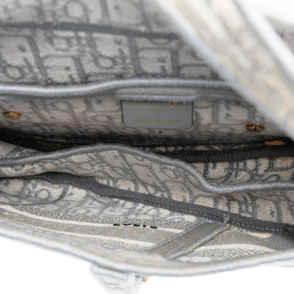 Dior Oblique Embroidered Canvas Saddle Bag
