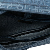 Dior Oblique Embroidered Denim Saddle Bag
