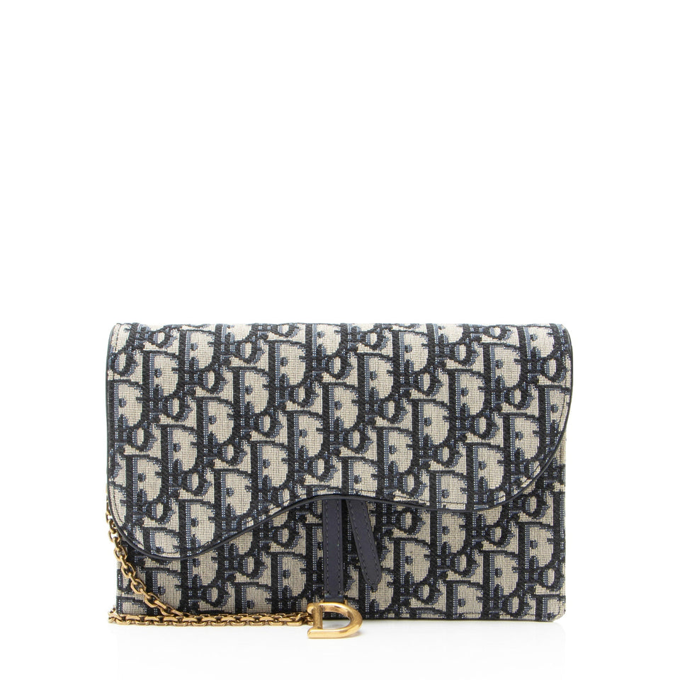 Dior Oblique Medium Saddle Pouch with Chain