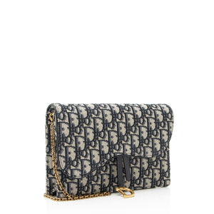 Dior Oblique Medium Saddle Pouch with Chain