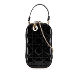 Dior Patent Cannage Lady Dior Call'in Phone Holder