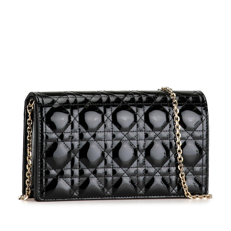 Dior Patent Cannage Lady Dior Pouch (SHG-mdwJ09)