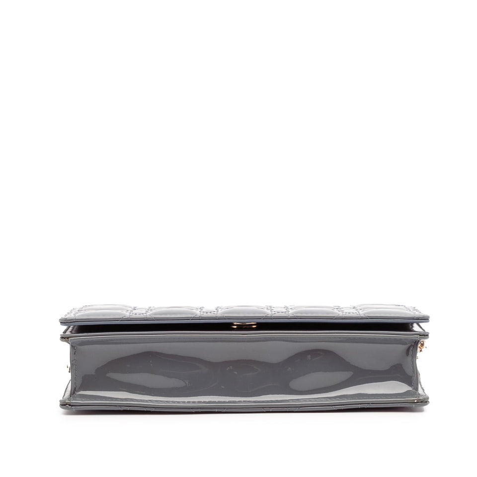 Dior Patent Cannage Lady Dior Wallet On Chain