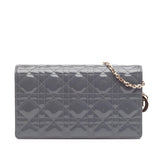 Dior Patent Cannage Lady Dior Wallet On Chain