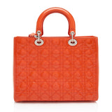 Dior Patent Leather Lady Dior Large Tote (SHF-w6Nhh6)