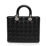 Dior Patent Leather Lady Dior Large Tote (SHF-DomNwp)