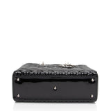 Dior Patent Leather Lady Dior Large Tote (SHF-DomNwp)