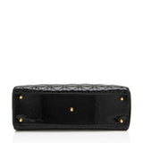 Dior Patent Leather Lady Dior Large Tote (SHF-GVZhUv)
