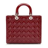 Dior Patent Leather Lady Dior Large Tote (SHF-91E8TQ)