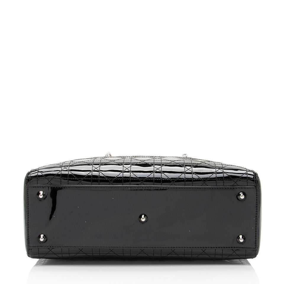 Dior Patent Leather Lady Dior Large Tote