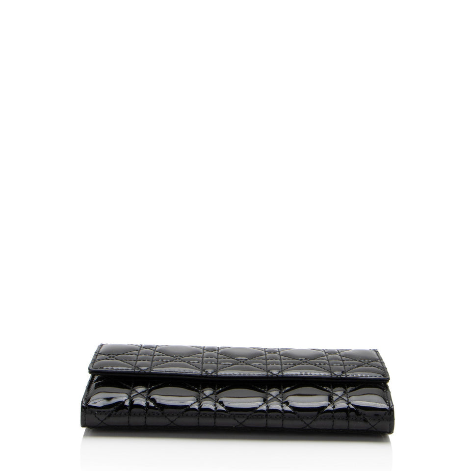 Dior Patent Leather Lady Dior Wallet on Chain