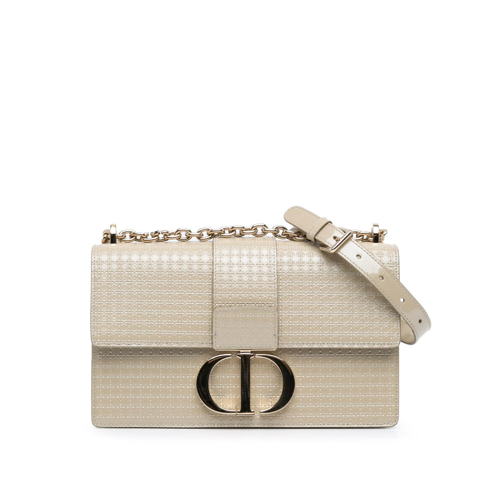 Dior Patent Microcannage 30 Montaigne Chain Flap