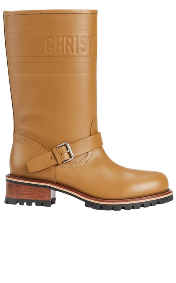 Christian Dior QUEST CALFSKIN LEATHER MID-CALF BOOTS