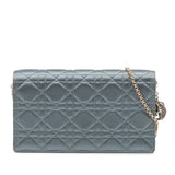 Dior Silk Cannage Lady Dior Wallet On Chain