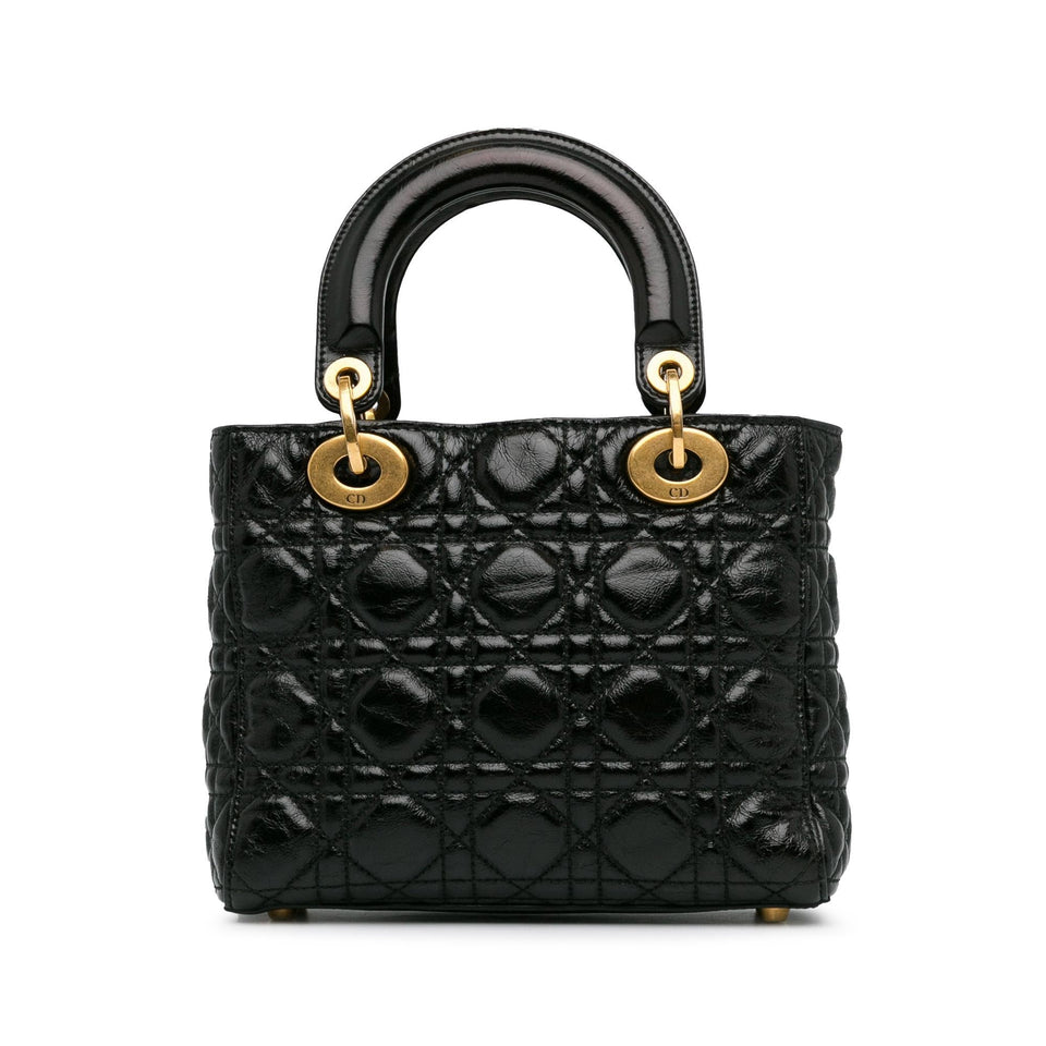 Dior Small Crinkled Patent Cannage Lucky Badges My Lady Dior