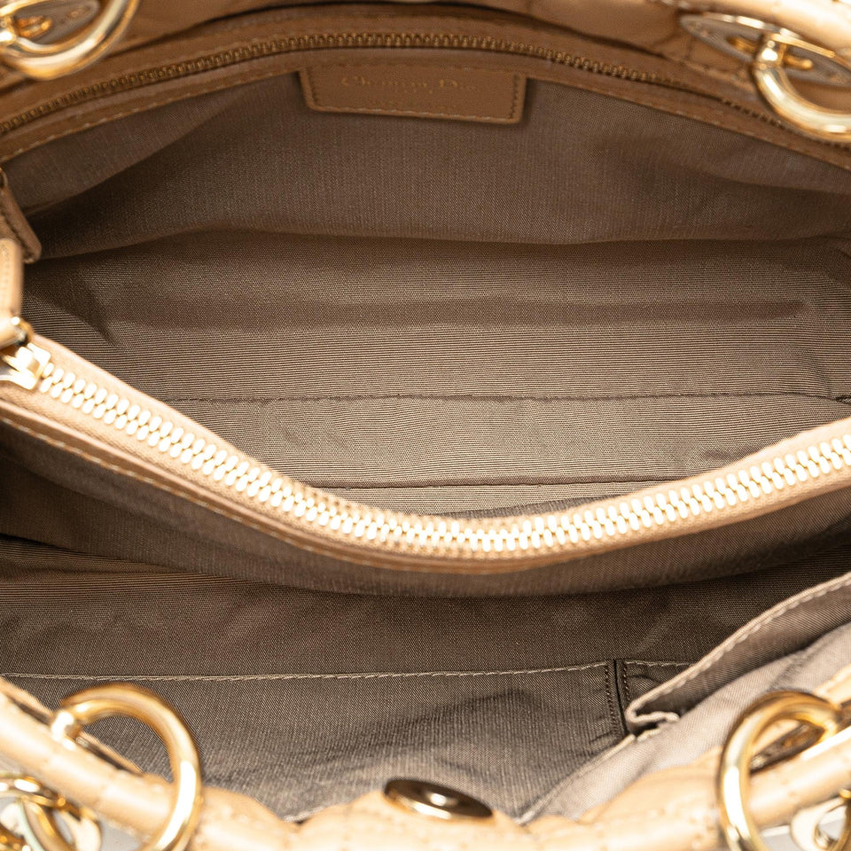Dior Small Lambskin Cannage Dior Soft Shopping Tote (SHG-gPZGoA)