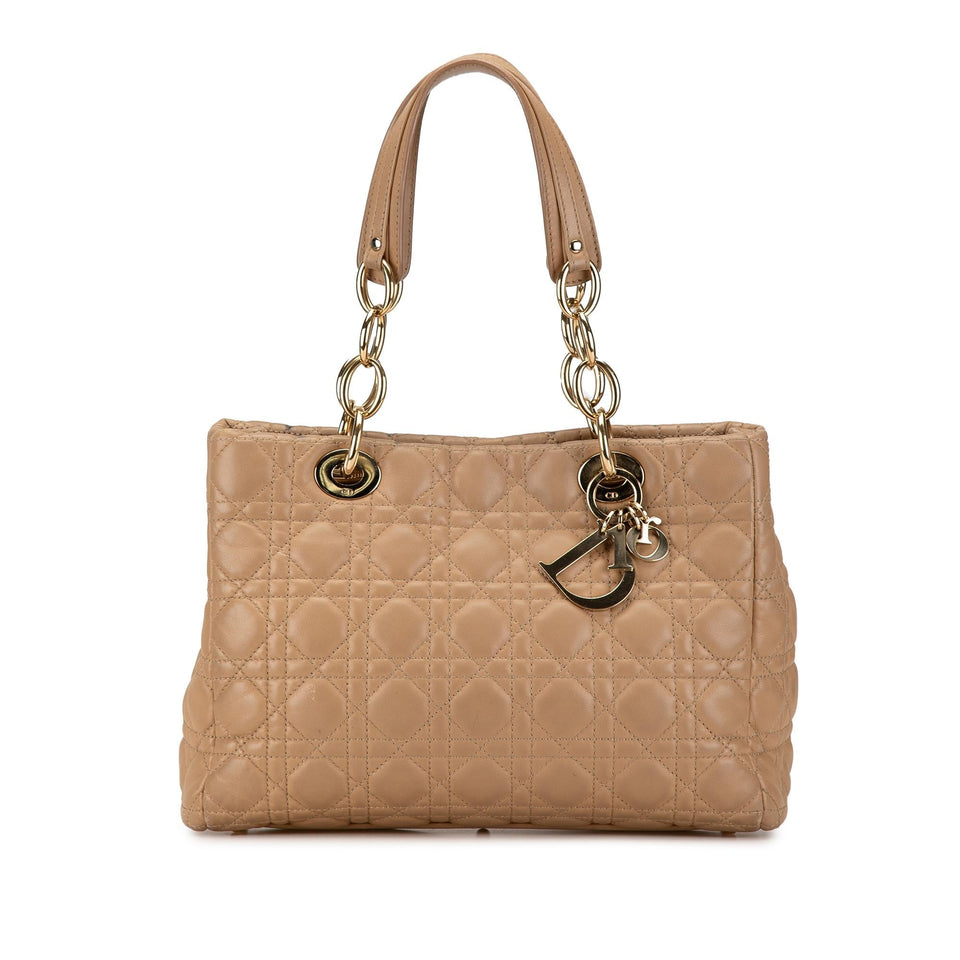 Dior Small Lambskin Cannage Dior Soft Shopping Tote (SHG-gPZGoA)