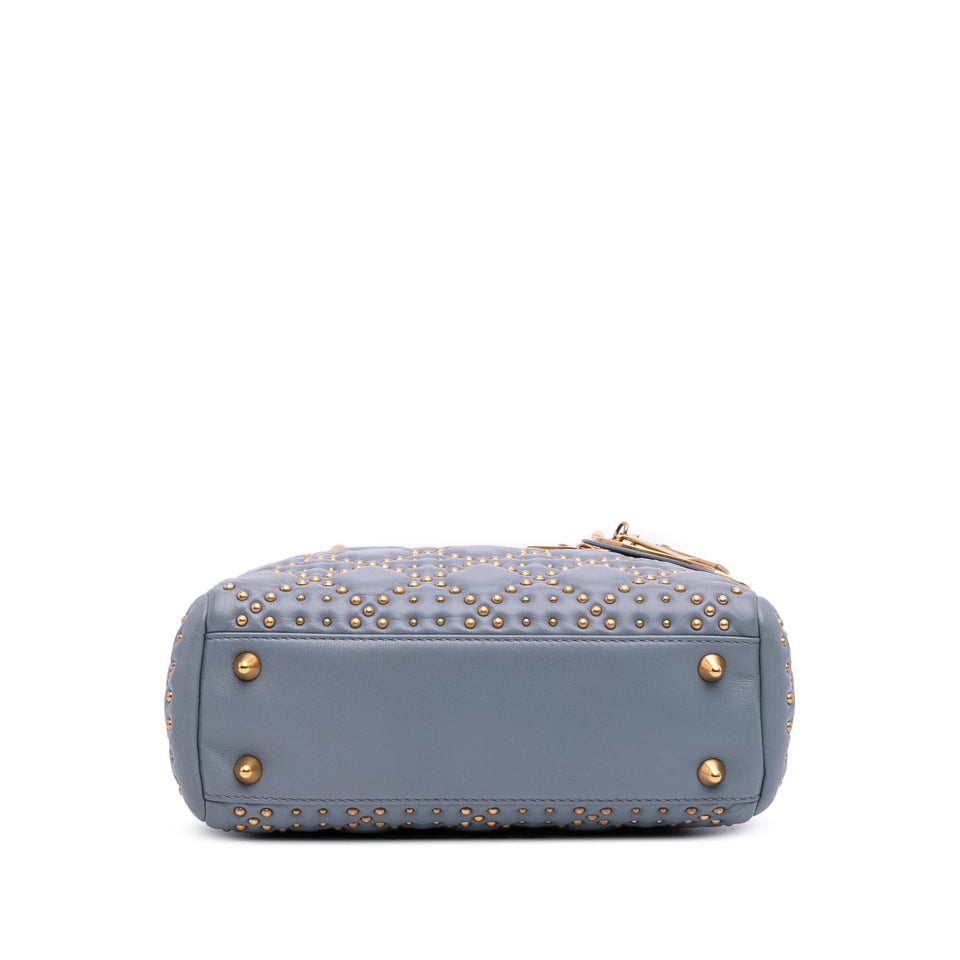 Dior Small Lambskin Cannage Studded Supple Lady Dior