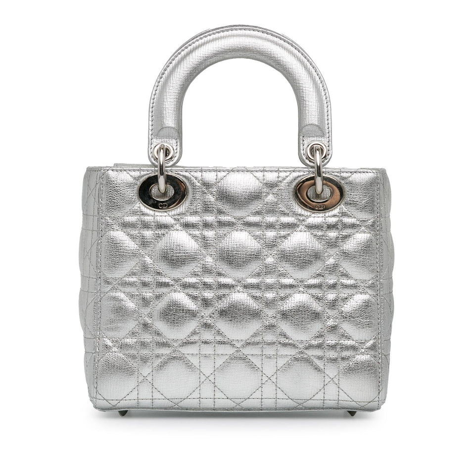 Dior Small Metallic Grained Calfskin Cannage Lucky Badges My Lady Dior (SHG-iCfjm7)
