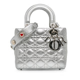 Dior Small Metallic Grained Calfskin Cannage Lucky Badges My Lady Dior (SHG-iCfjm7)