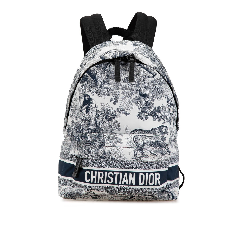 Dior Small Nylon Technical Fabric Toile De Jouy Diortravel Backpack (SHG-L7BDVg)