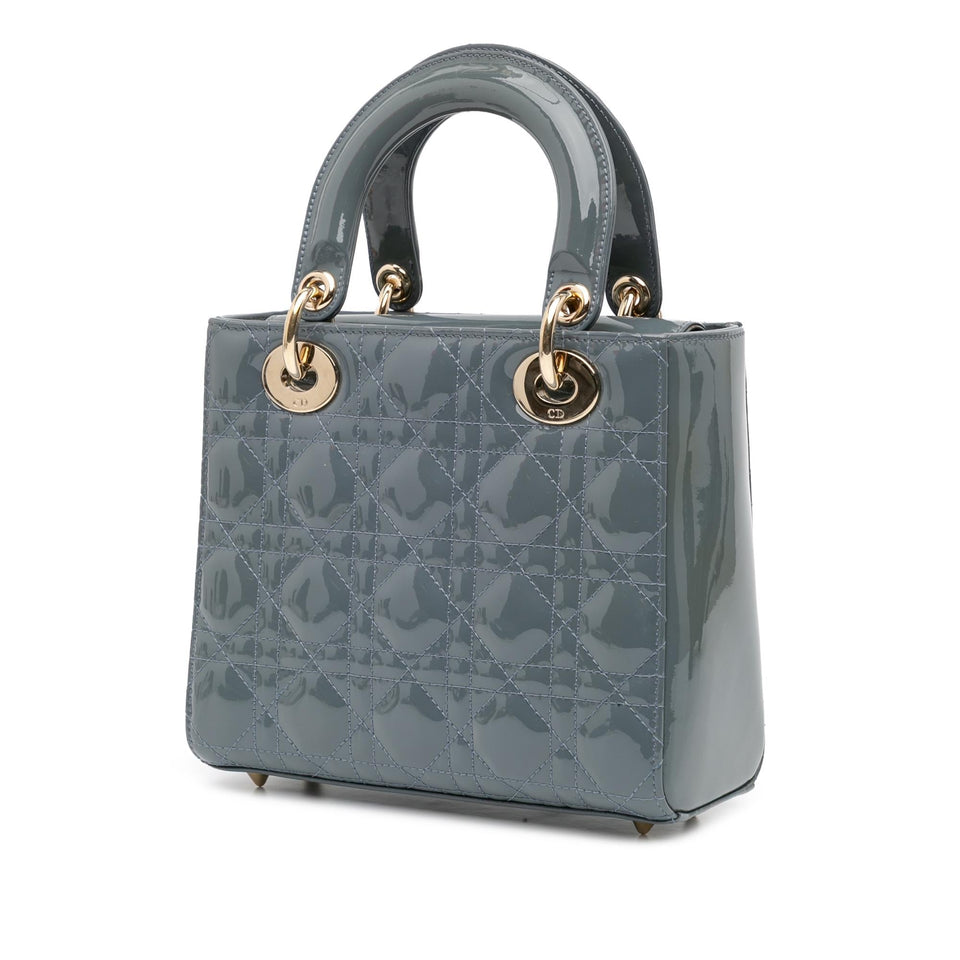 Dior Small Patent Cannage Lady Dior