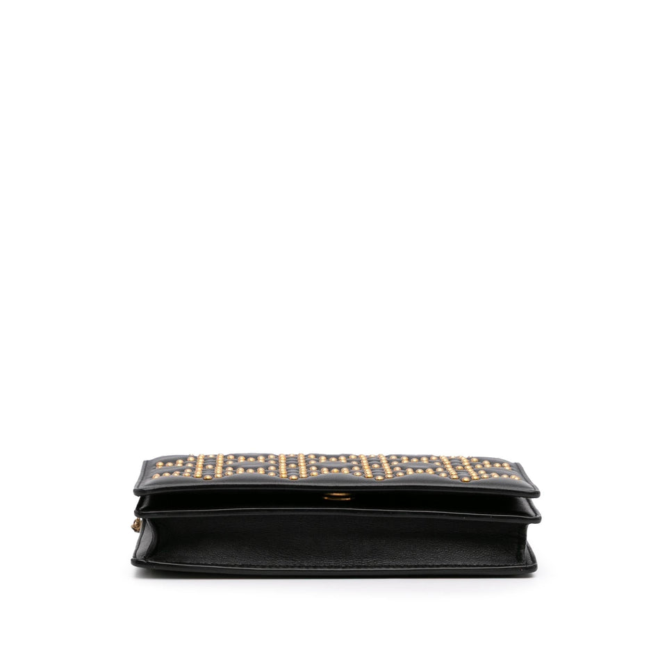 Dior Studded Calfskin Cannage Lady Dior Wallet on Chain