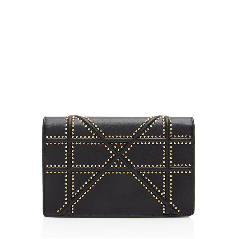 Dior Calfskin Studded Diorama Wallet on Chain Bag