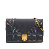Dior Studded Denim Diorama Wallet on Chain