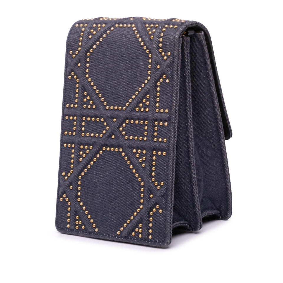 Dior Studded Denim Vertical Diorama Crossbody