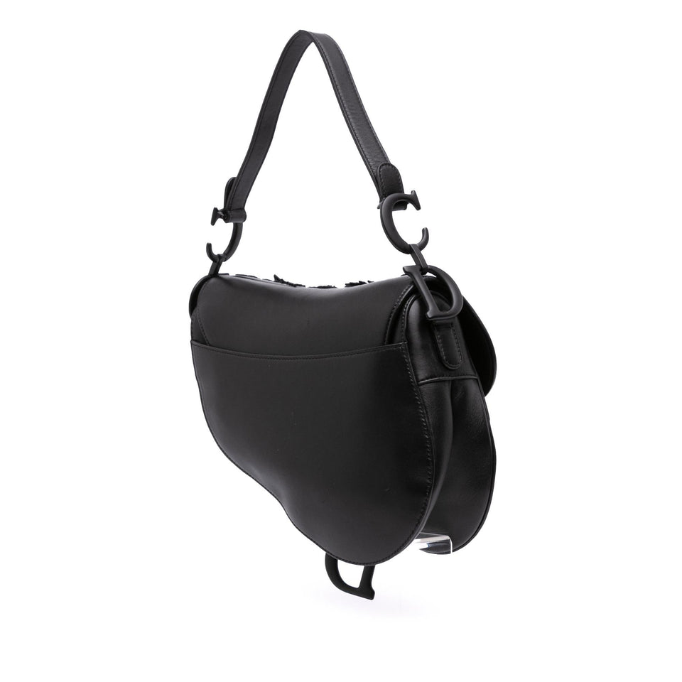 Dior Ultramatte Calfskin 3D Floral Saddle Bag