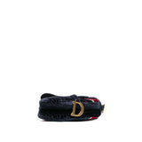 Dior Velvet Embroidered Crocodile Effect Saddle Bag